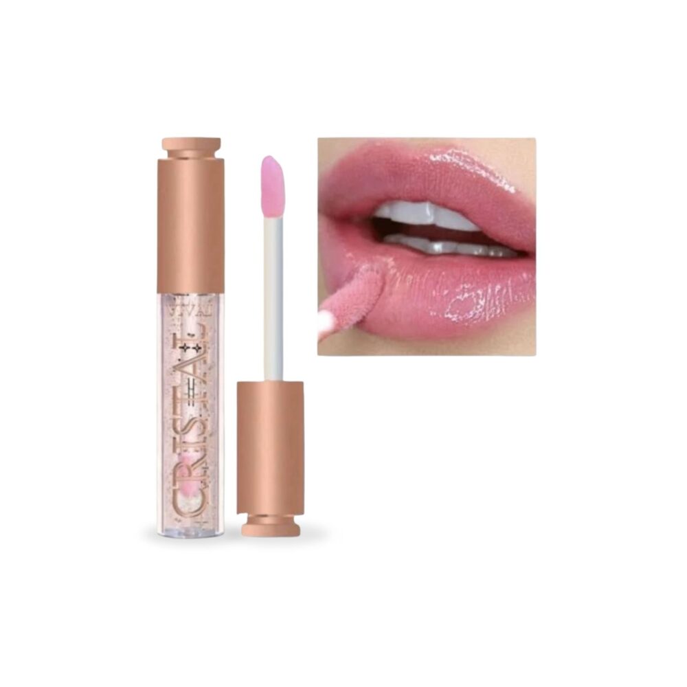 Gloss labial transparente Cristal da Vivai com brilho intenso e efeito hidratante que reage ao pH dos lábios