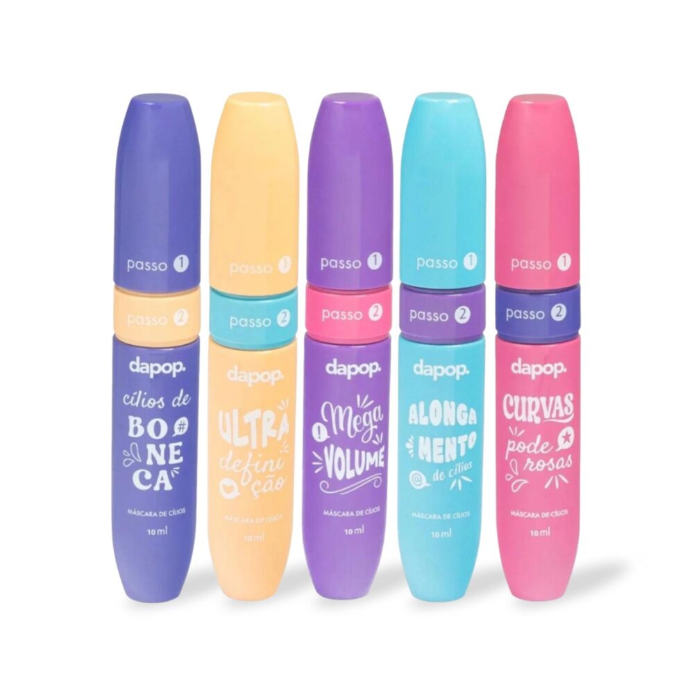 Máscara de cílios 2 em 1 Dapop com efeito alongador e volumizador, resistente à água