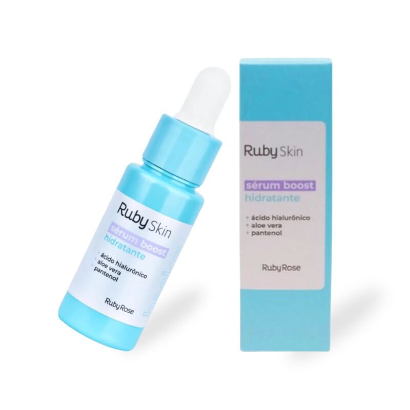 Sérum Boost Hidratante Ruby Rose com ácido hialurônico, vitamina E e aloe vera para hidratação profunda e pele macia