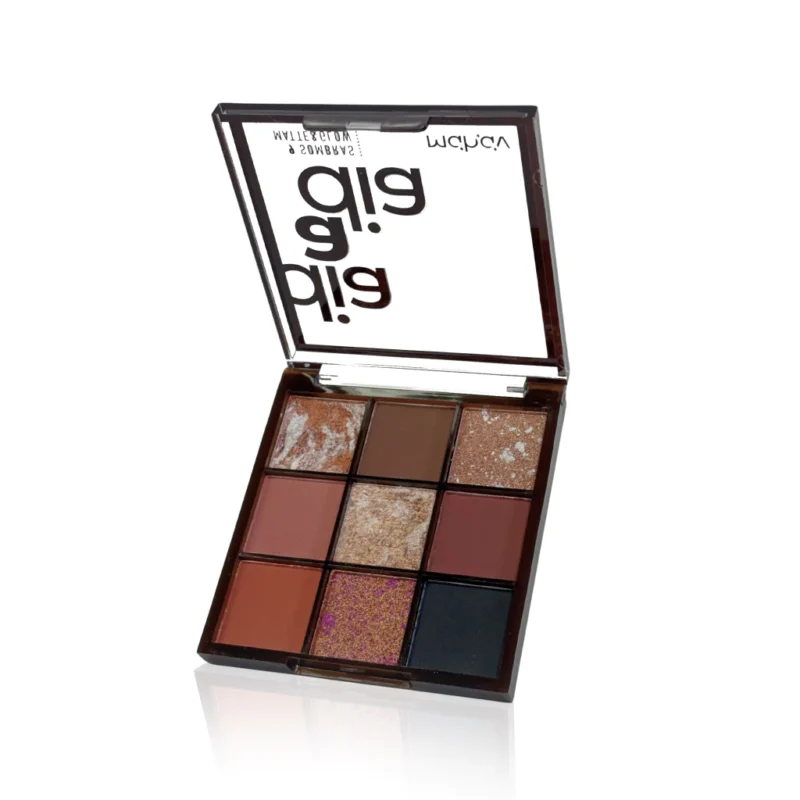 Paleta de Sombras 9 Cores Matte e Glow