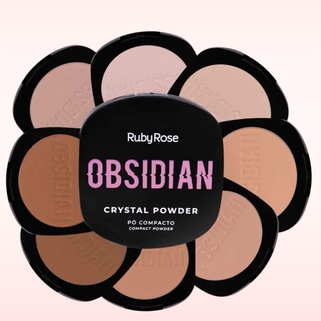 Pó Compacto OBSIDIAN Crystal Powder Ruby Rose – Toque Aveludado