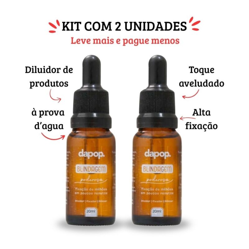 Kit c/ 2 unidades da Blindagem Poderosa Dapop - Diluidor, Fixador e Primer
